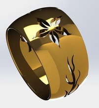 anel my esposa joalheria ouro imprimível flor erva argolas 3d print model - Mito3D