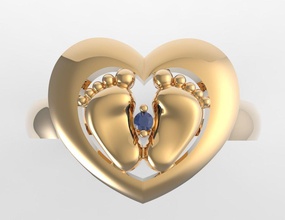 ring mybaby stl 3d print model jewelry diamond diamonds gem gems gemstone gemstones gold jewel jewellery jewels rings baby babyborn 3d print model - Mito3D