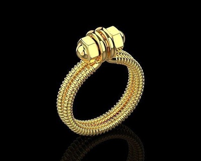 Ring n137 Schmuck Juwel Luxus Gold druckbar Diamant brillant 3dmodel 3dprint Ringe klassisch Bolzen ecrou 3d print model - Mito3D