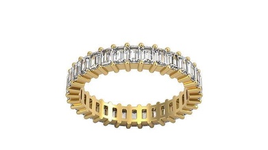 bague n5 Taille 7 émeraude diamants infini or argent imprimable gemme brillant bijoux anneaux cadeau heureux mode beauté platine carat diamant 3d print model - Mito3D