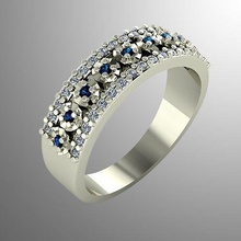 anello n 2 gioielli di fidanzamento lucente gemma lusso oro argento gioiello brillante diamanti moda e bellezza anelli stampabile zaffiro ruby diamant brillant 3d print model - Mito3D