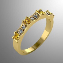 anillo de n 3 la joyería realeza oro compromiso lujo precioso gem plata joya diamante moda brillante engagem y belleza diamant amarillo los anillos imprimible zafiro 3d print model - Mito3D