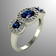 anillo n 9 la joyería gem de lujo precioso oro brillante plata joya diamante moda imprimible diamant hermoso compromiso zafiro los anillos 3d print model - Mito3D