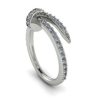 anillo uña piedras modelo 2230 pendientes Kolco dlya pechati 3dmodel imprimible libra esterlina Moda plata enganchar platino joyería compromiso joya anillos 3d print model - Mito3D
