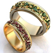 anillo de nombre los anillos la boda joyería el diamante esmalte 3d print model - Mito3D
