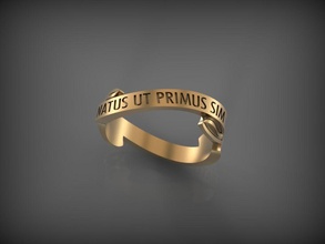 ring natus ut primus sim jewelry jewel wedding jewellery clothing gold silver rings 3d print model - Mito3D