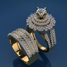 ring new gold fashion beauty diamond wedding jewel jewellery jewelry rings 3d print model - Mito3D