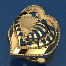 ring 42 gold fashion beauty diamond wedding jewel jewellery jewelry rings 3d print model - Mito3D