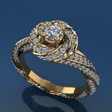 ring new 4 jewelry gold fashion beauty diamond wedding jewel jewellery rings 3d print model - Mito3D