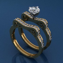 anello nuovo 8 oro moda e bellezza di diamanti matrimonio nozze gioiello gioielli anelli 3d print model - Mito3D