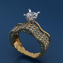 anello nuovo 9 oro moda e bellezza di diamanti matrimonio nozze gioiello gioielli anelli 3d print model - Mito3D