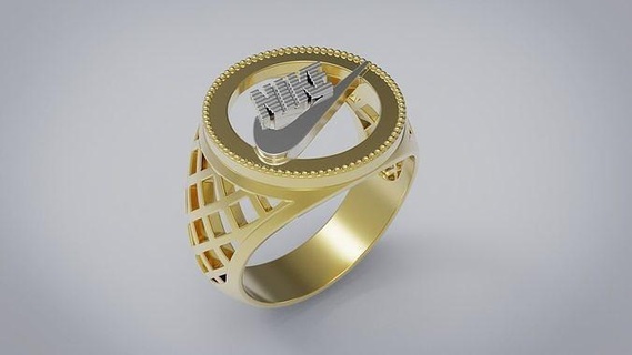 ring nike jewelry silver gold jewel jewellery platinum sterling fashion footwear printable rings 3d print model - Mito3D