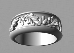 ring oak leave nature forest jewelry rings 3d print model - Mito3D