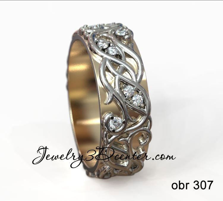 ring obr 307 jewelry diamond fashion rings wedding brilliant cad design engagement gem gold jewel jewellery platinum printable silver beauty 3D print model - Mito3D