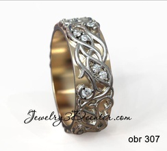 anel obr 307 jóias de diamante da forma anéis casamento brilhantes o cad design engajamento gem ouro jóia platina printable prata moda beleza 3d print model - Mito3D