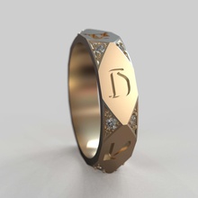 bague obr 345 bijoux en diamant anneau de mode l'anneau anneaux mariage brillant cad la conception le l'engagement gem or joyau platine imprimable les d'argent beauté 3d print model - Mito3D