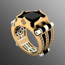 anel od 128 jóias disjunct o design precioso printable de prata jóia gem diamante branco ouro da forma anéis preto 3d print model - Mito3D