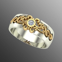 ring od 130 jewelry luxury platinum precious shining gold gem wedding elegant printable diamond fashion finger rings 3d print model - Mito3D