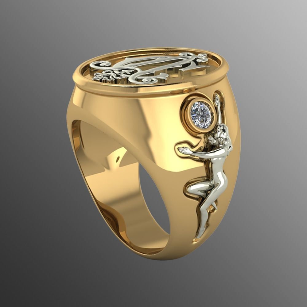 squillare od 14 anelli sigillo gioielleria 3d moda uomini uomo lettera royalty lusso 3D print model - Mito3D