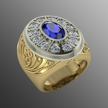 ring od 19 jewelry gold precious treasure printable silver jewel diamond fashion gem 3d rings modern signet 3d print model - Mito3D