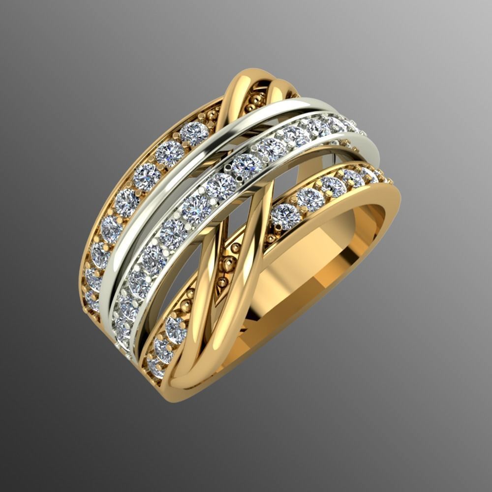 ring od 44 jewelry precious jewel modern solitaire 3d rings printable fashion diamond gold luxury 3D print model - Mito3D