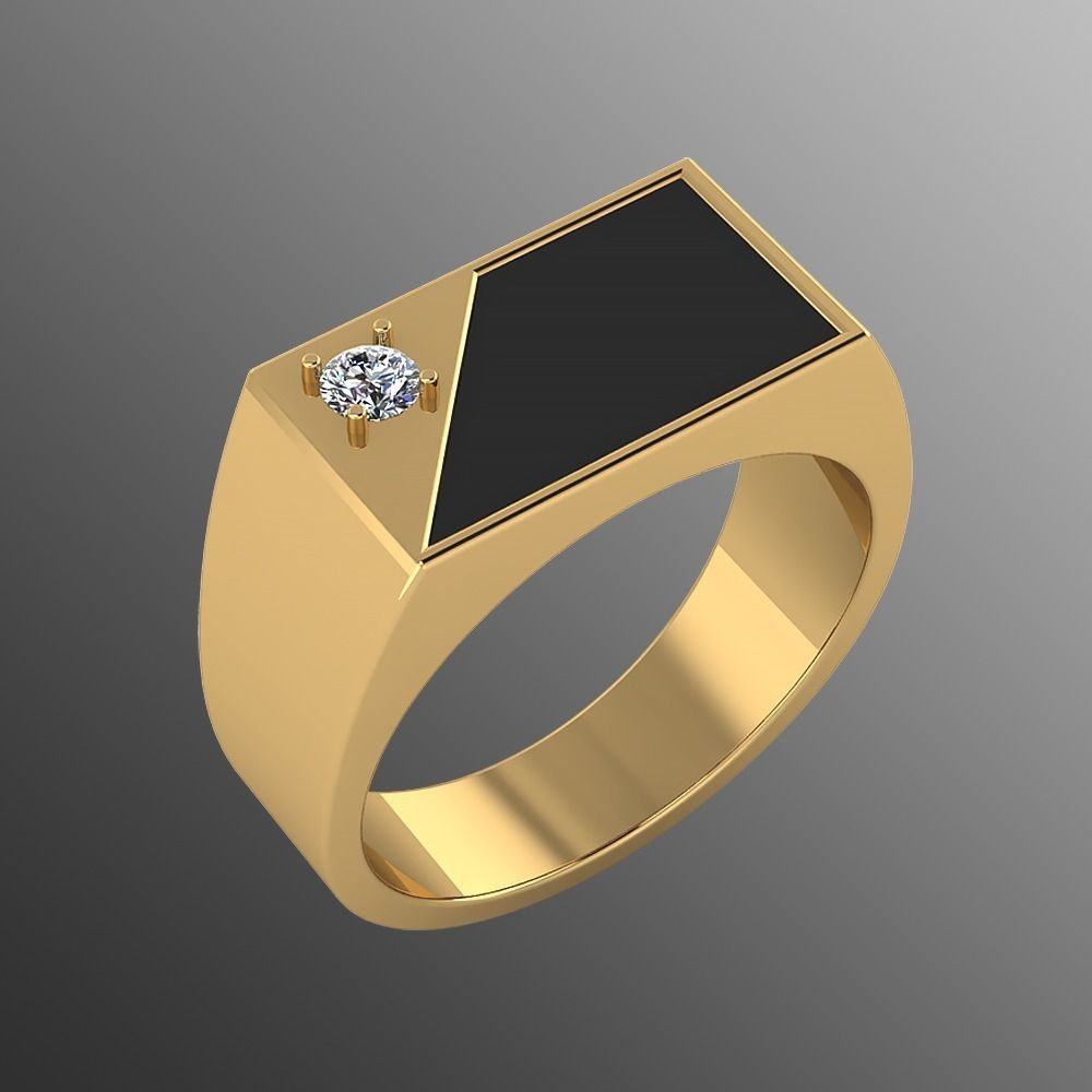 ring od 76 jewelry rings signet fashion modern jewel 3d gold precious 3D print model - Mito3D