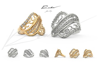 squillare vivo anelli gioielleria diamante stampabile oro argento 3d print model - Mito3D