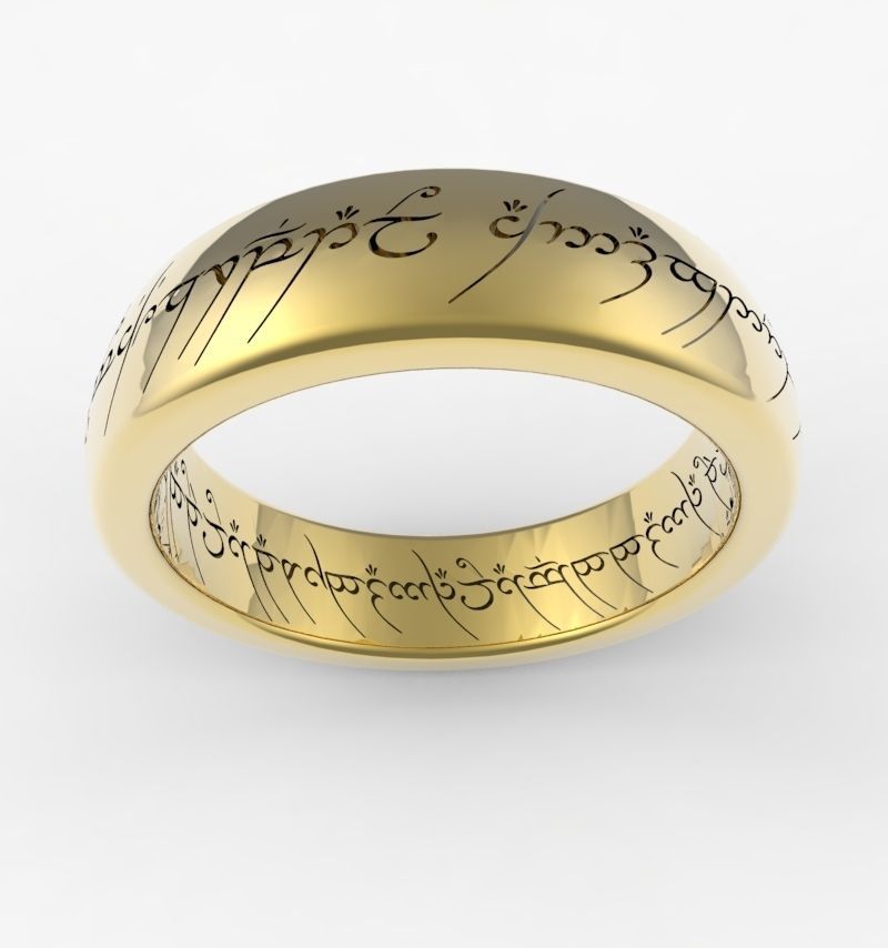 squillare of onnipotenza signore anelli gioielleria sauron fiorire oro argento 3D print model - Mito3D