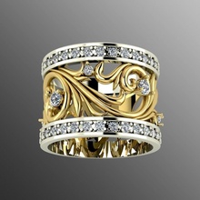 Ring op1 Schmuck Gold leuchtenden Mode 3djewels 3djewellery 3dring Ringe druckbar Sterling Juwel Diamant modern Engagement disjunkt brillant 3d print model - Mito3D