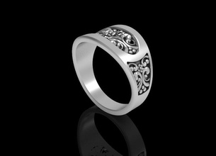 ring ornament jewelry silver gold diamond wedding gem fashion sterling engagement beauty jewel jewellery rings 3d print model - Mito3D