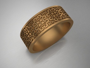 ring ornament jewelry jewellery jewel gold silver design tracery decor decorate decoration moulding rings 3d print model - Mito3D