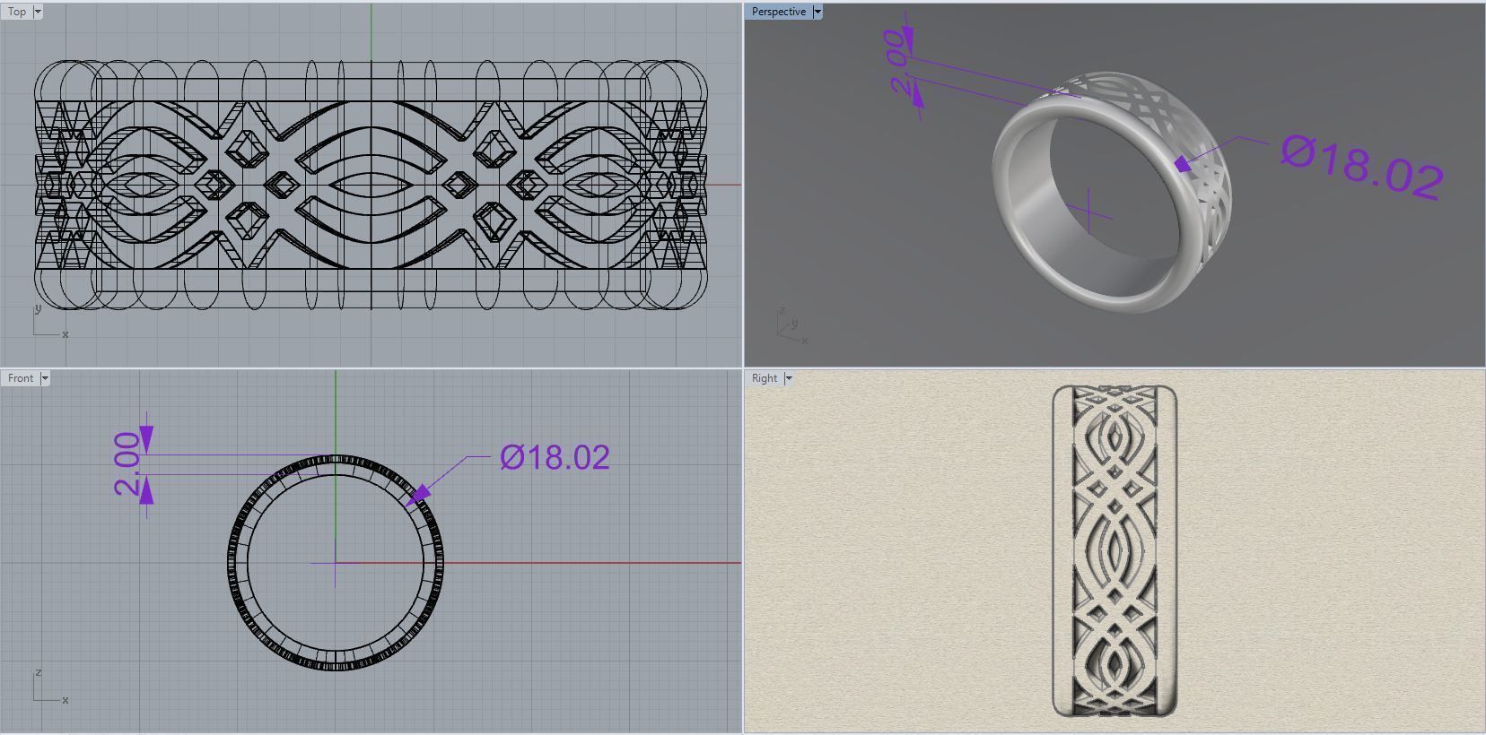 bague d'ornement bijoux les anneaux d'argent or de mariage 3D print model - Mito3D