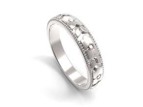 anillo de adorno v4 la joyería oro carat imprimible el platino plata los anillos 3drhinoceros 3dmodel 3dprint precioso 3d print model - Mito3D