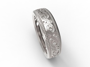 anillo de adorno v8 la joyería el platino precioso moda oro plata diamante los anillos 3drhinoceros 3dmodel 3dprint brillante joya 3d print model - Mito3D