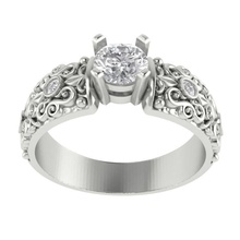 yüzük süs takı altın Gümüş düğün mücevher taş elmas beyaz cad sterling yüzüğü 3d print model - Mito3D