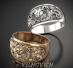 bague d'ornements bijoux de l'anneau or d'argent la livre sterling joyau le platine en ornement les anneaux 3d print model - Mito3D