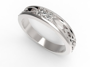 bague ornamentv10 bijoux précieux de mariage la mode or d'argent imprimable joyau en diamant anneau les anneaux l'anneau 3drhinoceros 3dprint 3dmodel 3d print model - Mito3D