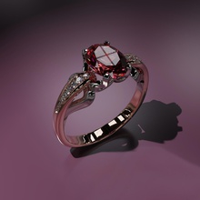 bague ovale 8x6 bijoux platine gemme engagement luxe imprimable mode or bijou carat diamant impression anneaux 3d print model - Mito3D