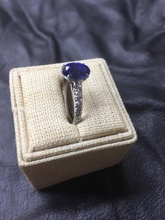 ring oval cut luxury sapphire gem jewelry jewel brilliant carat central stone gold diamond brillant rings diamant 3d print model - Mito3D