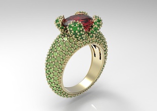 anillo oval de la gema joyería imprimible gem allanar compromiso el diamante moda prendas vestir los anillos lujo platino sterling degrisogono grisogono grisogno degrisogno 3d print model - Mito3D