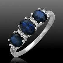 bague ovale saphirs diamants bijoux de l'anneau or imprimable cad d'impression le platine les anneaux 3d print model - Mito3D