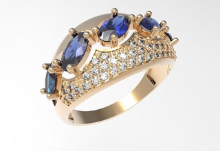 anillo de óvalos marqueses stl la joyería los anillos las gemas joya el diamante gem diamantes plata oro piedras preciosas brillante joyas marquesa oval 3d print model - Mito3D