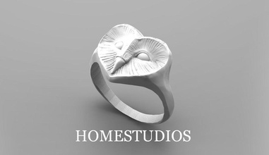 squillare gufo 4 stampabile engagement gioielleria oro argento moda bellezza fidanzamento anelli sterlina solitario 3d print model - Mito3D