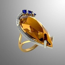 anello p 1 gioielli oro preziosi di lusso lucente gemma stampabile argento gioiello diamanti moda engagem citrino zaffiro Anello 3d anelli 3d print model - Mito3D