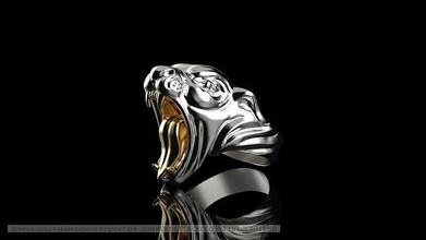 ring panther gold silber ohrringe ringe armband panthera panter pantera schmuck puma druckbar 3d print model - Mito3D