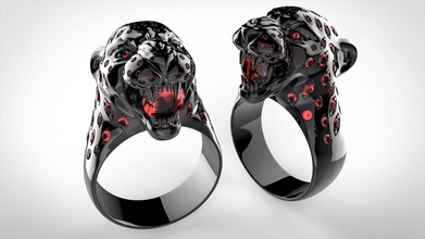 yüzük panter artık düğün yüzüğü bilezik kolye küpe erkek kol düğmeleri altın Gümüş platin Haç nişan bezeme takı mücevher gem elmas 3d print model - Mito3D