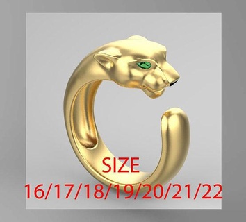 anel pantera ouro prata diamante joalheria argolas jóia brilhante panter 3d print model - Mito3D