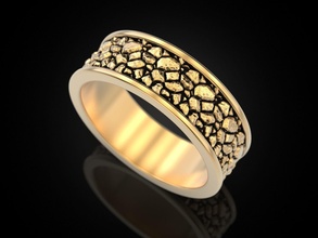bague chemin of pierres bijoux impression 3dprinted imprimable anneaux conception d'or or prototypage argent mariage motard noircissement texture 3d print model - Mito3D