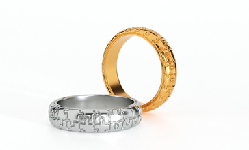 Ring Muster Puzzle Gold Mode Schönheit druckbar Silber cad Schmuck Platin Ohrringe Mosaik Ringe 3d print model - Mito3D