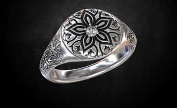 modello di anello pietra 196 gioielli 3dprinted il design moda oro d'oro gioiello stampa printabl stampabile la prototipazione anelli argento 3d print model - Mito3D